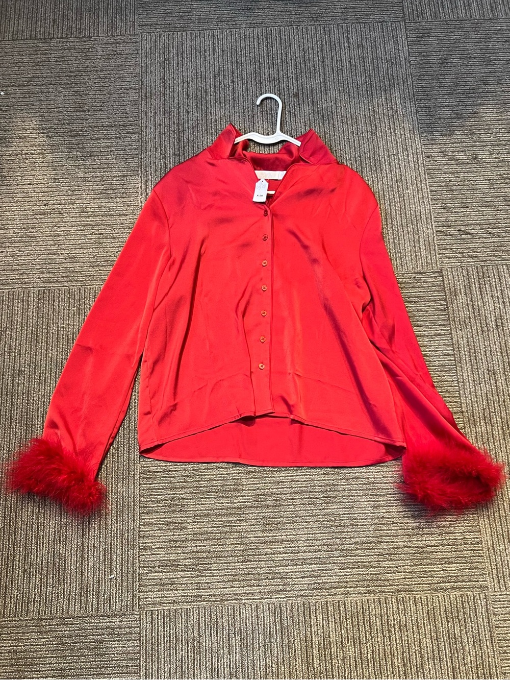 Rachel Pally Vibrant Red Satin Blouse